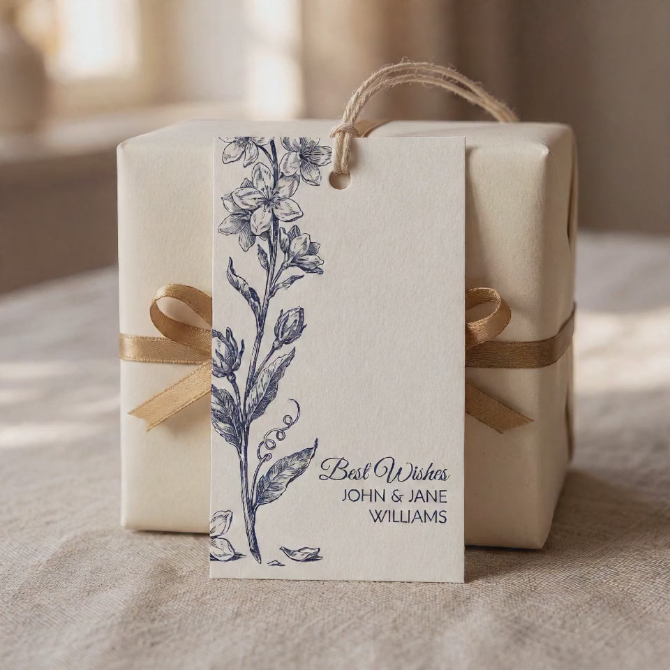 Vintage Botanical Gift Tags — Personalized Message & Names